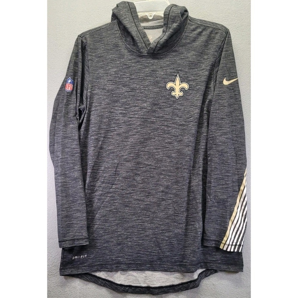 Nike Tee New Orleans Saints Training Light Hoodie Men Size Small NFL LS  #620413